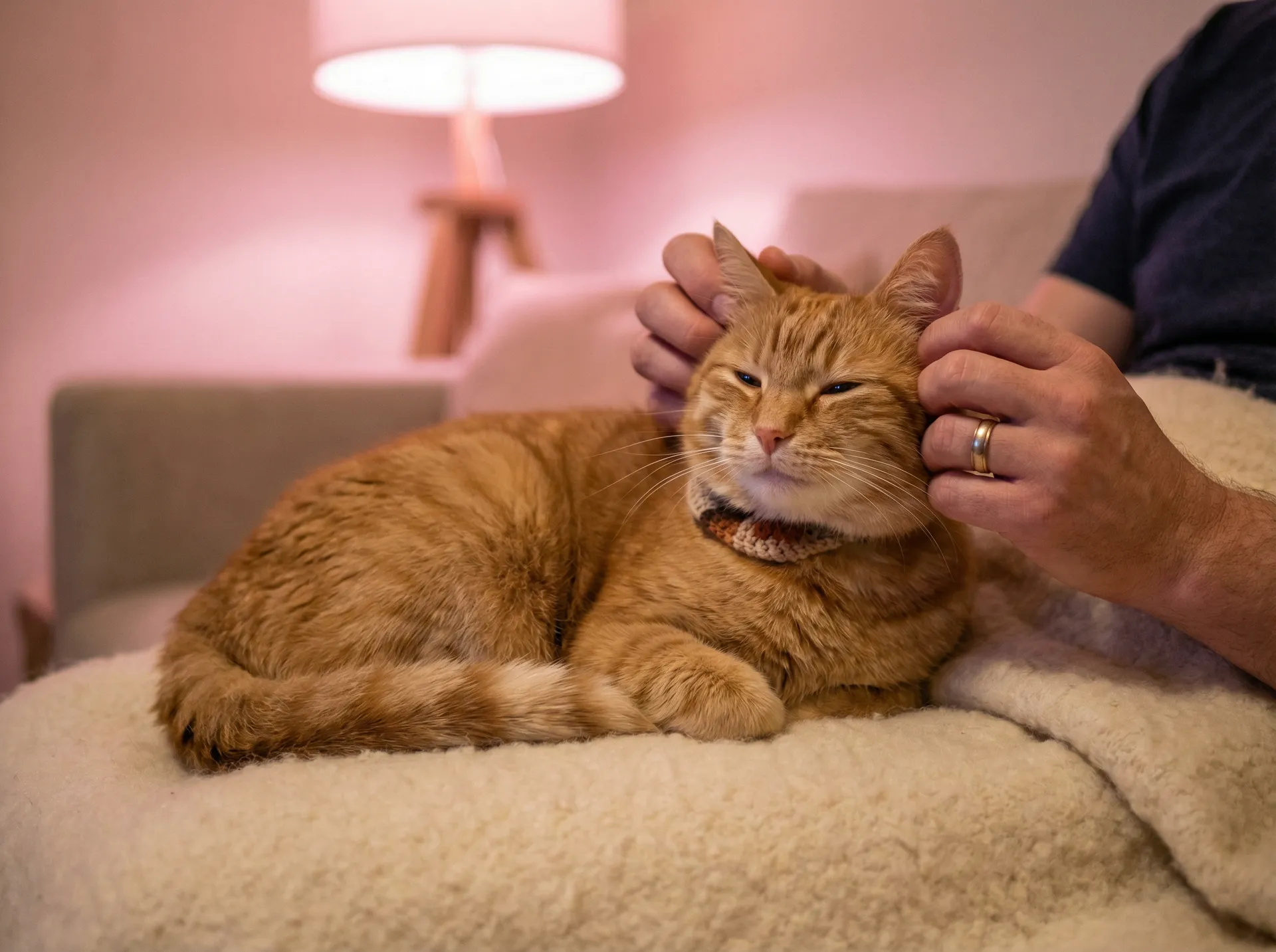 猫咪被温柔抚摸的幸福时刻 - 白虎自慰